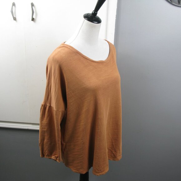 PureJill Muted Orange Long Sleeve Boxy Knit Top Size Large - Picture 4 of 6